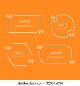 Set of quote text bubbles. Quote blank template.