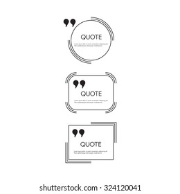 Set of quote text bubbles. Quote blank template.