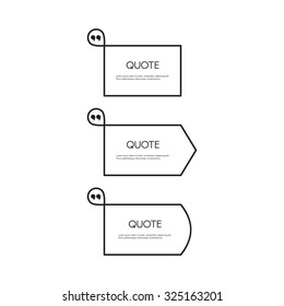 Set of quote text bubbles. Quote blank template.