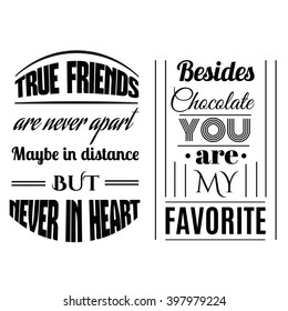 Set of quote typographical background. Vector template for poster business card and banner