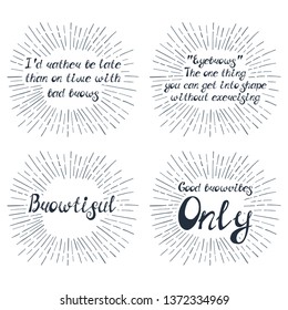 Set with quotes about eyebrows. Can be used for beauty and makeup box, for brow salon or bar, t-shirt, tattoo or blog.