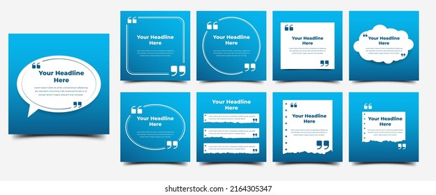 Set of quotes frame square banner template. Editable banner design for quotes, tips and trick, announcement, and memo.