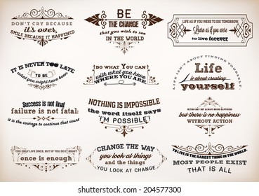 Set of Quotes Posters, Vector Design. Motivational Quotes for Inspirational Art.