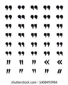Set of quotes symbols. Quotation marks isolated on white background