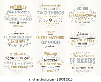 Set of Quotes Typographical Posters, Vector Design. Motivational Quotes for Inspirational Art. Modern Colors Version.