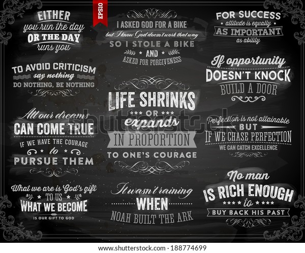 Set Quotes Typographical Posters Vector Design Stock Vector