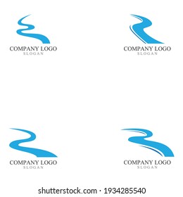 Set Of R Letter River Logo Template Vector Illustration