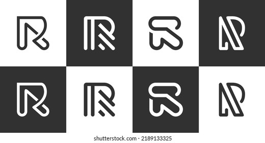 Set of R vector logo design concept.