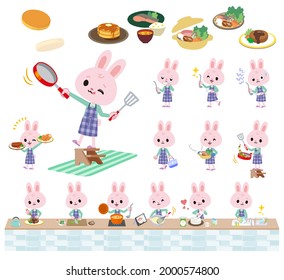 A set of Rabbit boy about cooking.It's vector art so it's easy to edit.