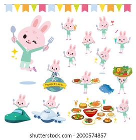 A set of Rabbit boy on food events.It's vector art so it's easy to edit.