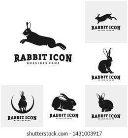 Set of Rabbit Design Vector. Silhouette of Rabbit. Vector illustration