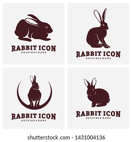 Set of Rabbit Design Vector. Silhouette of Rabbit. Vector illustration