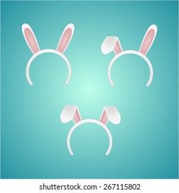 set rabbit ears isolated. vector illustration