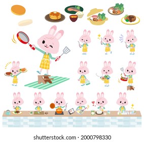 A set of rabbit girl about cooking.It's vector art so it's easy to edit.