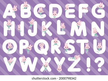A set of rabbit girl designed with alphabet.It's vector art so it's easy to edit.