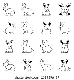 Set von Kaninchen-Symbol. Piktogramm Vektordesign.