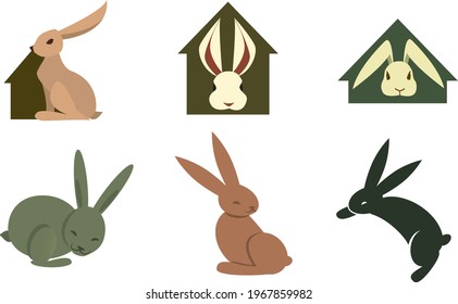 A set of rabbit icons