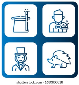 Set of rabbit icons. Such as Magician, Hedgehog , rabbit icons