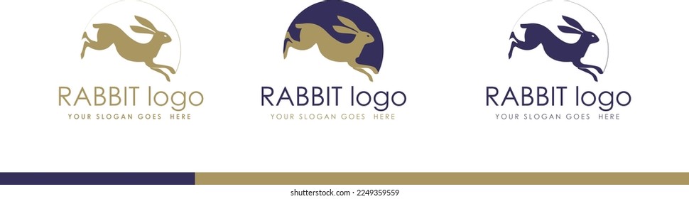 set of rabbit logo concept design vector template