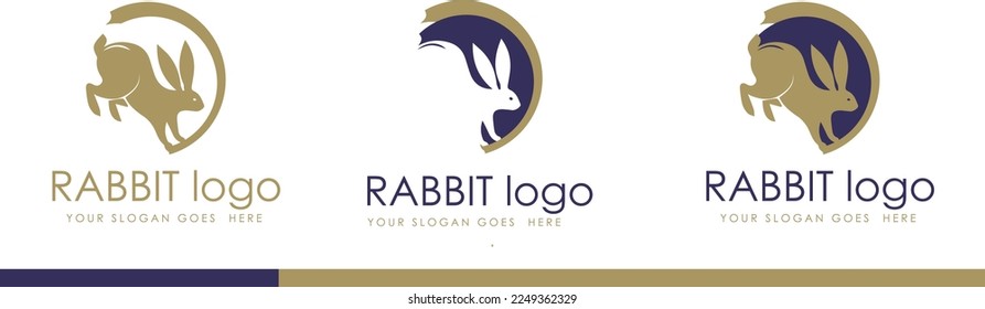 set of rabbit logo concept design vector template, animal simple logo template