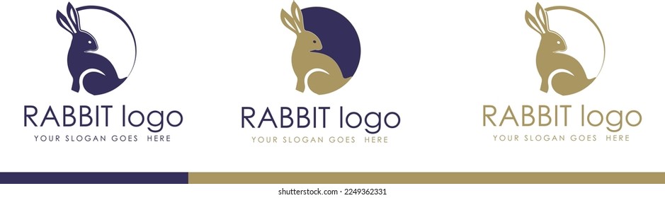 set of rabbit logo concept design vector template, animal simple logo template