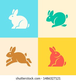 Set of Rabbit logo. Icon design. Template elements