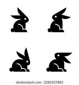 Set of Rabbit Logo. Icon design. Template elements