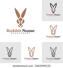 Set of Rabbit logo vector template, Creative Rabbit head logo design concepts