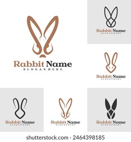 Set of Rabbit logo vector template, Creative Rabbit head logo design concepts
