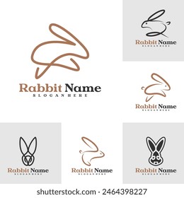 Set of Rabbit logo vector template, Creative Rabbit head logo design concepts