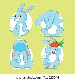 set rabbit vector illustration