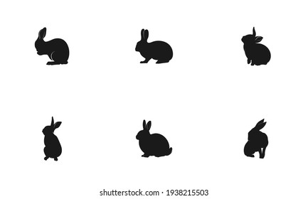 a set of rabbit vectors on a white background