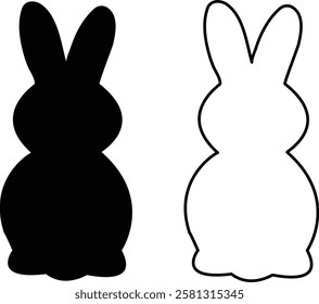set of rabbits  silhouettes background design 