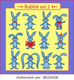 set of rabbits in vector 