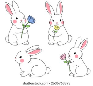 Set for Rabit, rabbit vector set