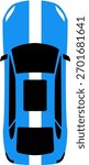 Set race car top view in cartoon style. Racing car set for 2D games. A collection of colorful vector race cars from overhead view, perfect for game or mobile app. Set of race street car, for game