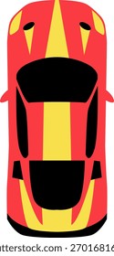 Establecer vista superior del coche de carreras en estilo de dibujos animados. Juego de coches de carreras para juegos 2D. Una colección de coches de carreras de Vector de colores desde la vista aérea, perfecto para el juego o el App móvil. Conjunto de coche de la calle de la carrera, para el juego