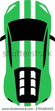 Set race car top view in cartoon style. Racing car set for 2D games. A collection of colorful vector race cars from overhead view, perfect for game or mobile app. Set of race street car, for game