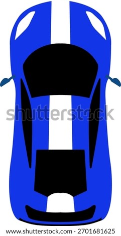 Set race car top view in cartoon style. Racing car set for 2D games. A collection of colorful vector race cars from overhead view, perfect for game or mobile app. Set of race street car, for game