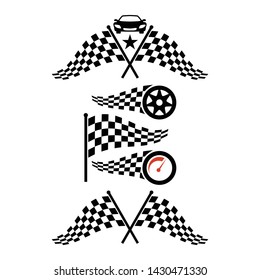 set race flag icon logo template