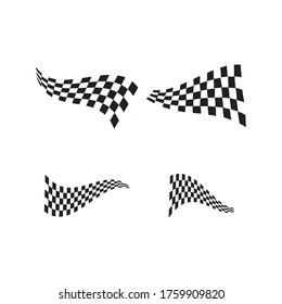Set Race flag icon, simple design illustration vector