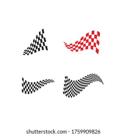 Set Race flag icon, simple design illustration vector