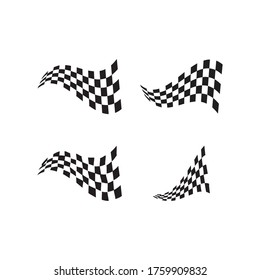 Race-Flag-Symbol festlegen, einfache Design-Vektorgrafik