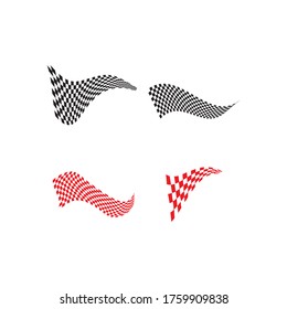 Set Race flag icon, simple design illustration vector