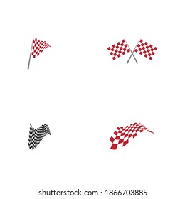 Set Race flag icon, simple design illustration vector