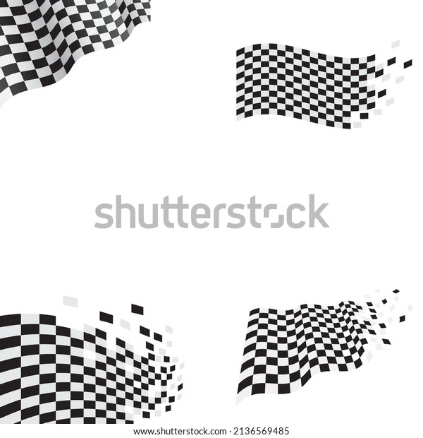 Set of Race flag\
logo vector flat design