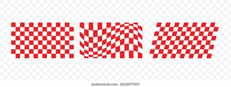 Ícone do conjunto de sinalizadores de corrida. Bandeira de corrida, xadrez, esportes, carro, moto. Ilustração vetorial de bandeiras de corridas desportivas.
