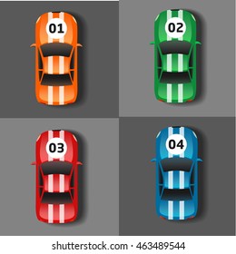 set of racing cars