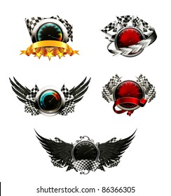 Set of racing emblems