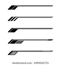 Set of racing geometry striped vehicle wrap decals